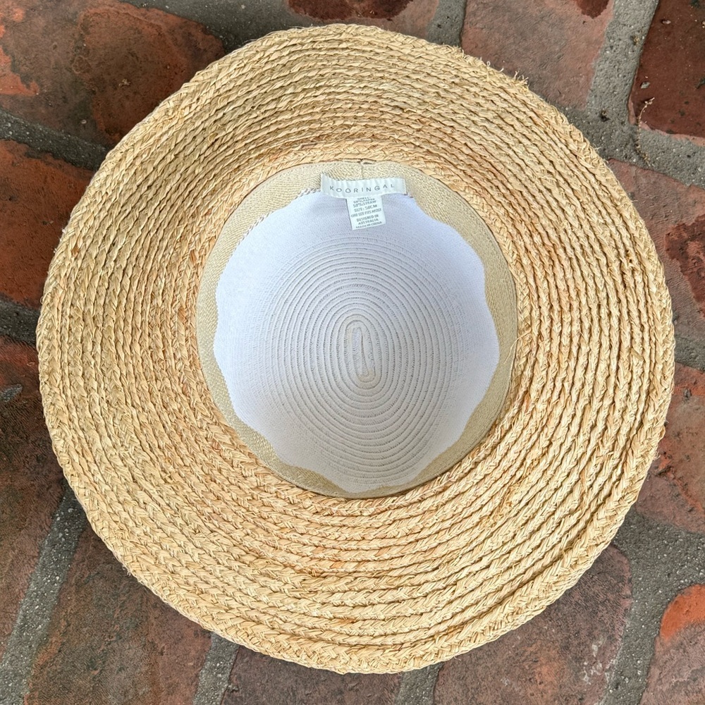 Kooringal "Mimosa Safari" hand-woven raffia-brimmed sun hat - one size - Picture 4 of 5